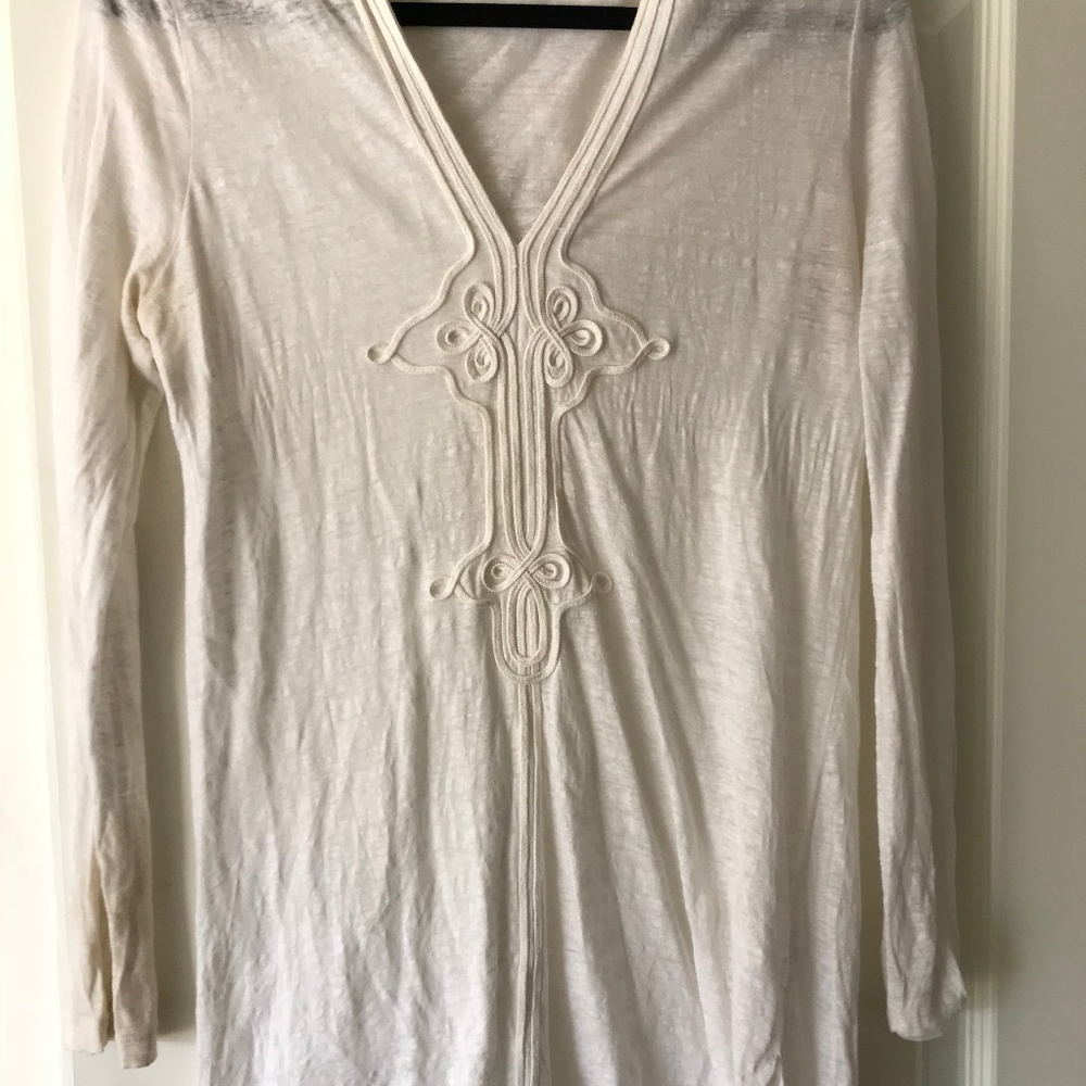 Joie White Pullover White Linen Sweater